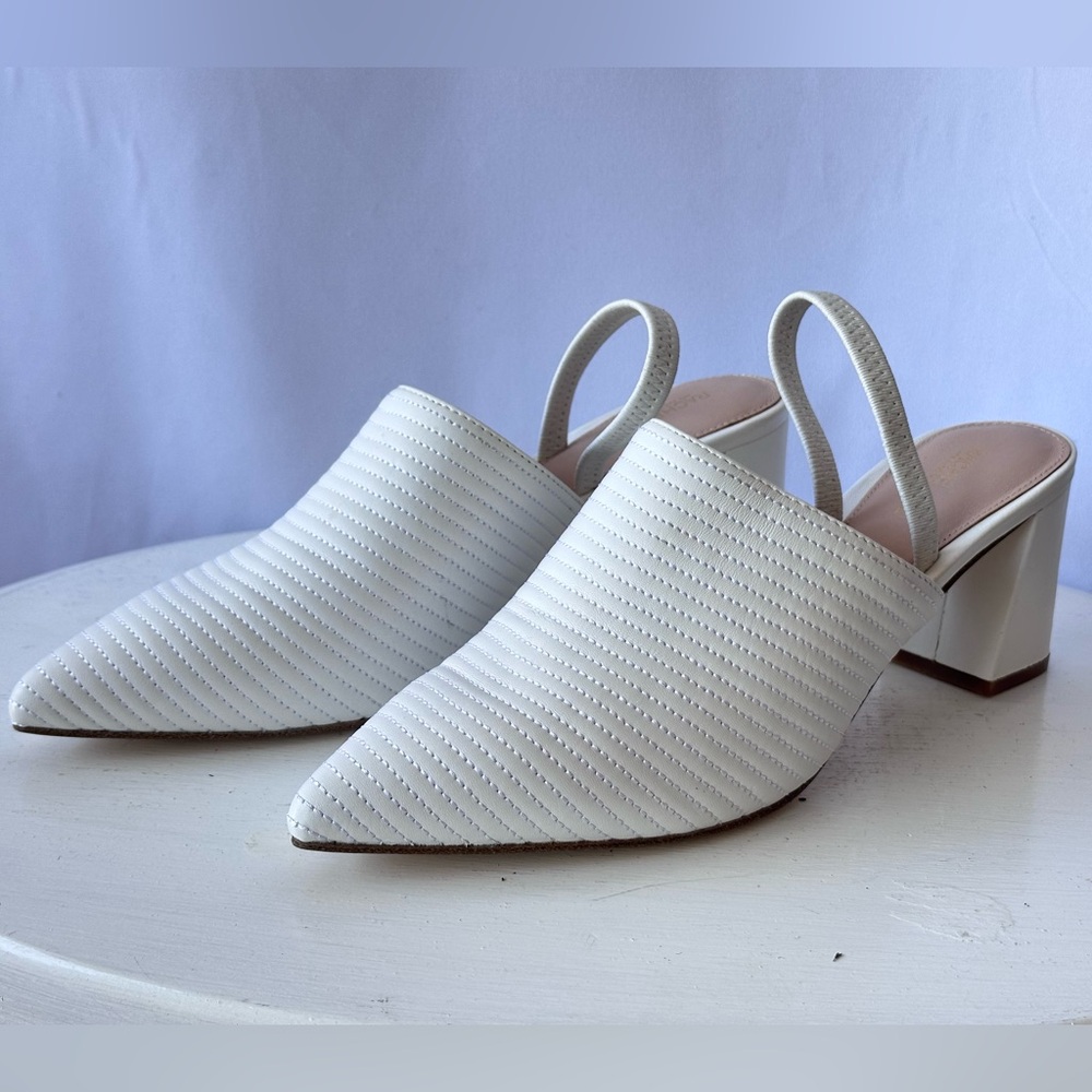 NEW Rachel Zoe White Slingback Mule Sandal Size 9